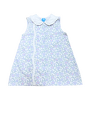 Krewe Kids Pastel Blue Floral Scallop Dress