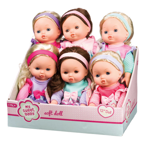 My Sweet Baby 12" Soft Bodied Doll- Assorted Colors