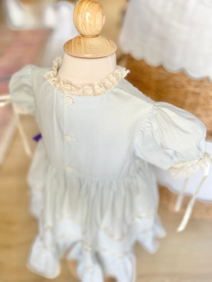 Phoenix & Ren Light Blue Margaret Heirloom Dress Pink Sheep Boutique