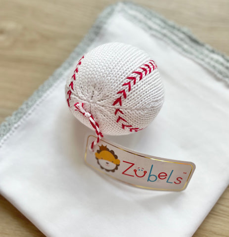 Zubels Knit Baseball Rattle