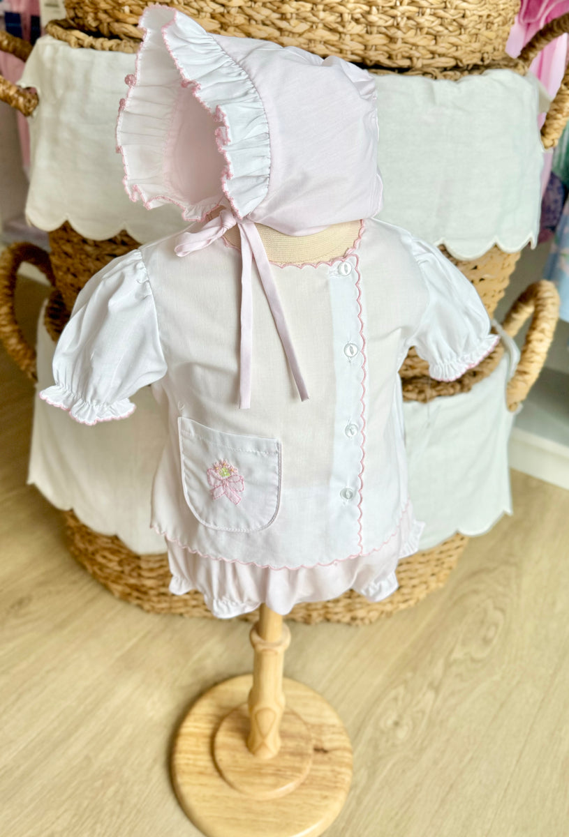 Petit Ami Bow Diaper Set Pink Sheep Boutique