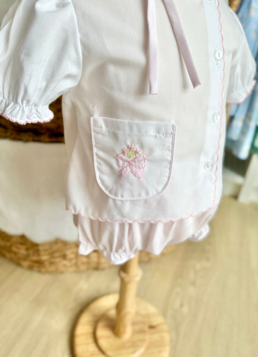Petit Ami Bow Diaper Set Pink Sheep Boutique