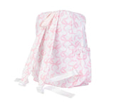 Apple of My Isla White & Pink Bow Backpack- Large
