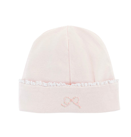 Baby Cluc Chic Pale Pink Embroidered Bow Hat
