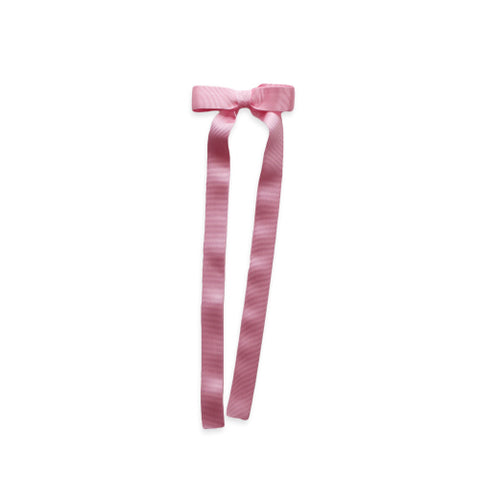 Eva's House Grosgrain Long Tail Bow- Baby Pink