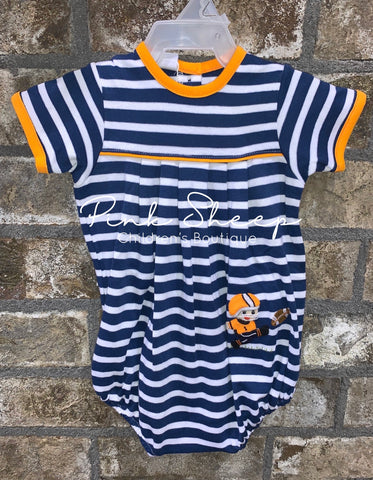 Squiggles by Charlie Wide Navy Stripe Football Bubble-12m, 24m