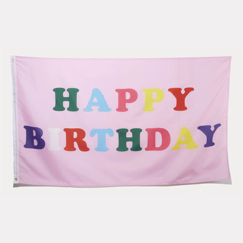Over The Moon "Happy Birthday" Flag-Mulitcolor