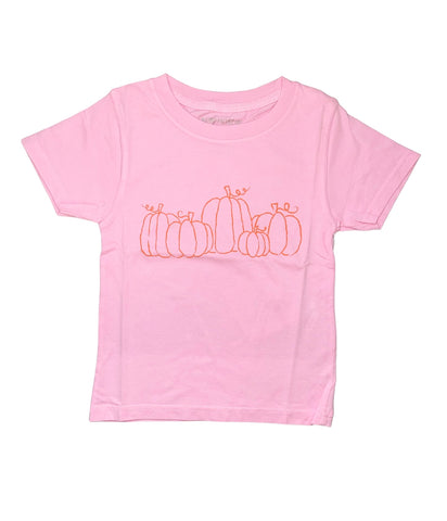Mustard & Ketchup Kids Light Pink Pumpkin Short Sleeve T Shirt