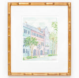 Simply Jessica Marie Rainbow Row Watercolor Art Print 8x10