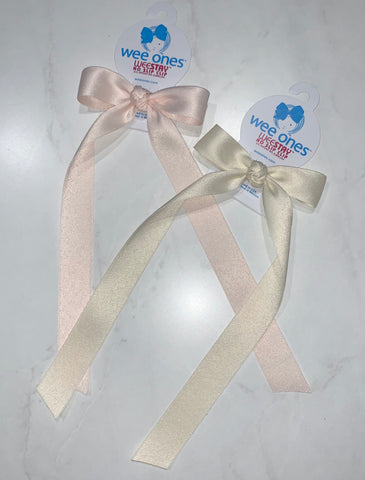 Wee Ones Matte Satin Bow with Tails-Mini