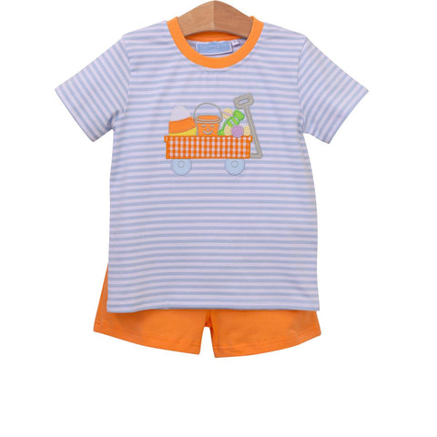 Trotter Street Kids Halloween Wagon Short Set