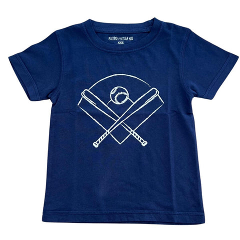 Mustard & Ketchup Kids Navy Baseball Tee