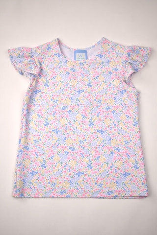 Color Works Meadow Floral Angel Sleeve Top
