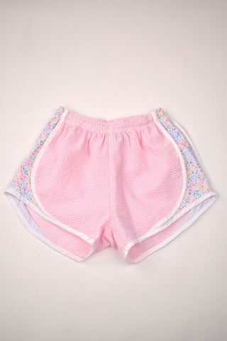 Color Works Meadow Floral Track Shorts