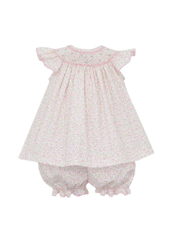 Petit Bebe Pink Floral Bishop Bloomer Set