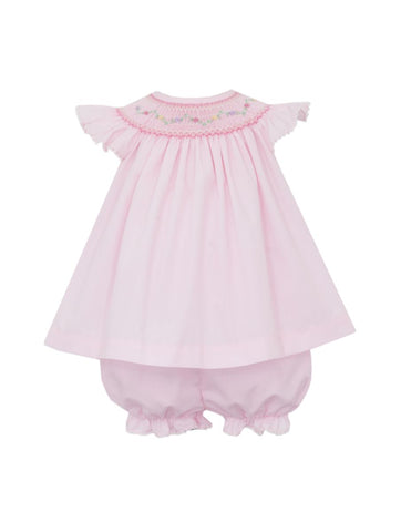 Petit Bebe Pink Poplin Bishop Bloomer Set