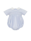 Petit Bebe Knit Blue Smocked Bubble