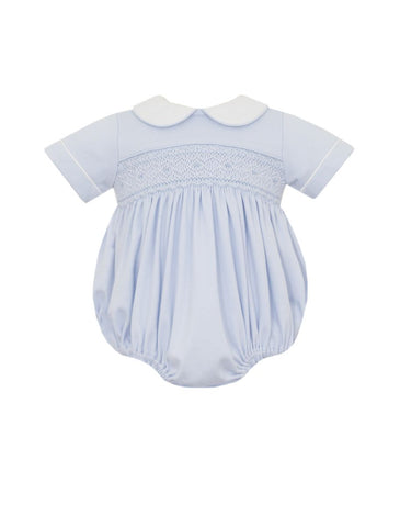 Petit Bebe Knit Blue Smocked Bubble