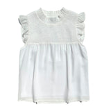 Pleat White Annie Top