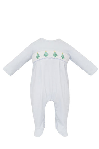 Petit Bebe Knit Blue Stripe Christmas Boys Footie