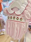 Lulu Bebe Pink Smocked Wreath Bubble