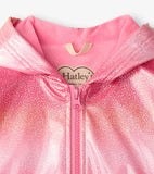 Hatley Summer Pink Glitter Zip Up Rain Jacket