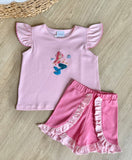 Squiggles by Charlie Bubblegum & Pink Mermaid Short Set