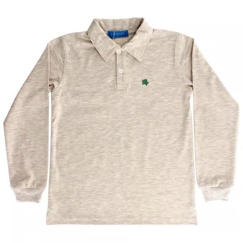 J. Bailey Oatmeal Long Sleeve Polo