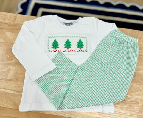 True Christmas Smocked Pant Set