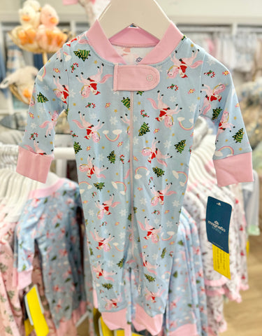 Magnolia Baby Merry Unicorn Zip Pajama