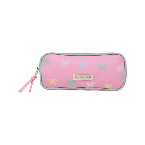 The Beaufort Bonnet Company Pencil Pouch Recess Ribbons Palm Beach Pink