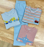 Squiggles by Charlie Blue Stripe Construction Trio Tee