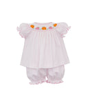Petit Bebe Knit Pink Gingham Bishop Pumpkin Bloomer Set