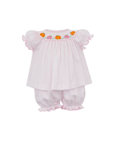 Petit Bebe Knit Pink Gingham Bishop Pumpkin Bloomer Set