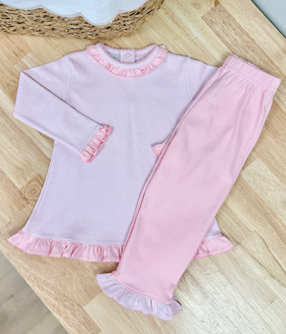 Squiggles by Charlie Pink Mini Stripe Girls Pant Set
