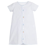 Little English Hand Embroidered Blue Bunny Day Gown