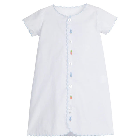 Little English Hand Embroidered Blue Bunny Day Gown