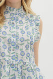 Blue & Green Daisy Top
