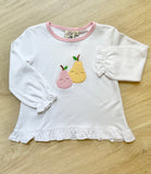 Luigi Kids Pink Dot Pear Long Sleeve Top