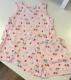 Three Little Ducks Summerfield Strawberries Rosie Ruffle Back Short Set