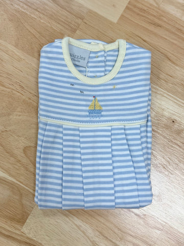 Squiggles by Charlie Blue Stripe Sailboat Bubble