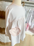 Squiggles by Charlie Pale Pink Dot Heart Pocket Dress