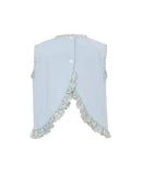 Petit Bebe Knit Blue Floral Trim Bloomer Set