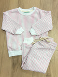 Sage & Lilly Pink Gingham Jogger Set