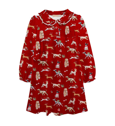 Baby Club Chic Christmas Puppy Lounge Dress