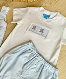 Anavini Smocked Airplane Bloomer Short Set