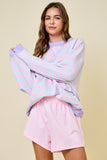 Cotton Candy Stripe Mockneck Lounge Sweatshirt