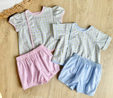 Baby Sen Blue & Yellow Plaid Diaper Set