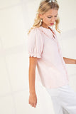 Round Collar Light Pink Top