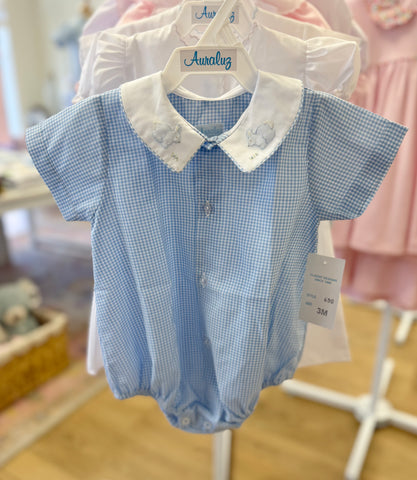 Auraluz Blue Gingham Bunny Bubble